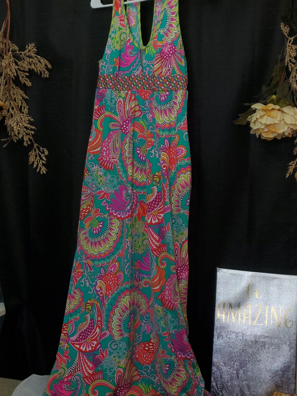 Trina Turk SZ XS - S Multicolor Paisley Maxi Dress
